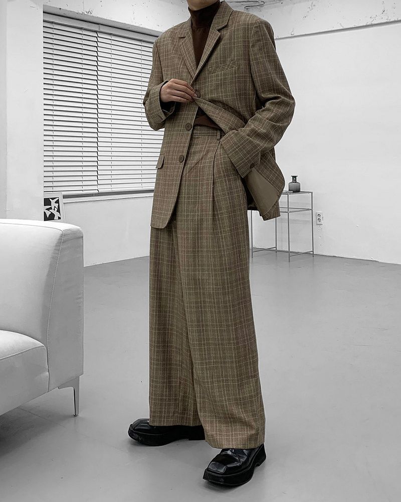 Midas Check Wide Slacks (2 colors)
