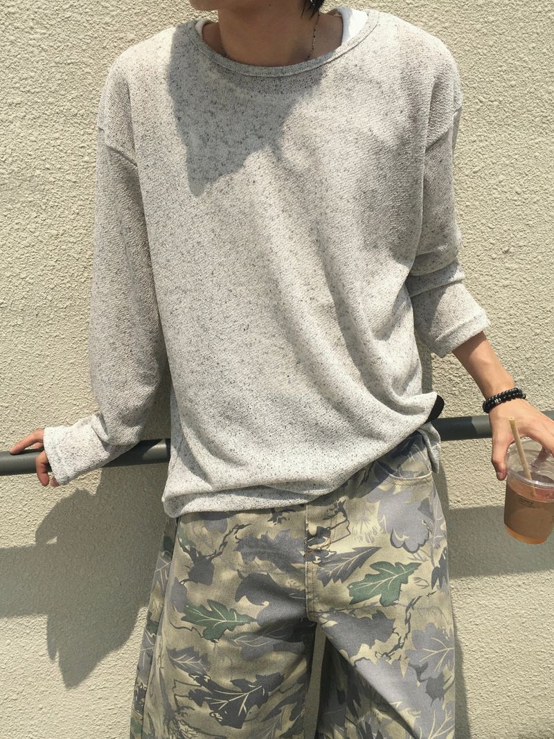 Obdic U-Neck Sheer Linen Long-Sleeve Top 5C