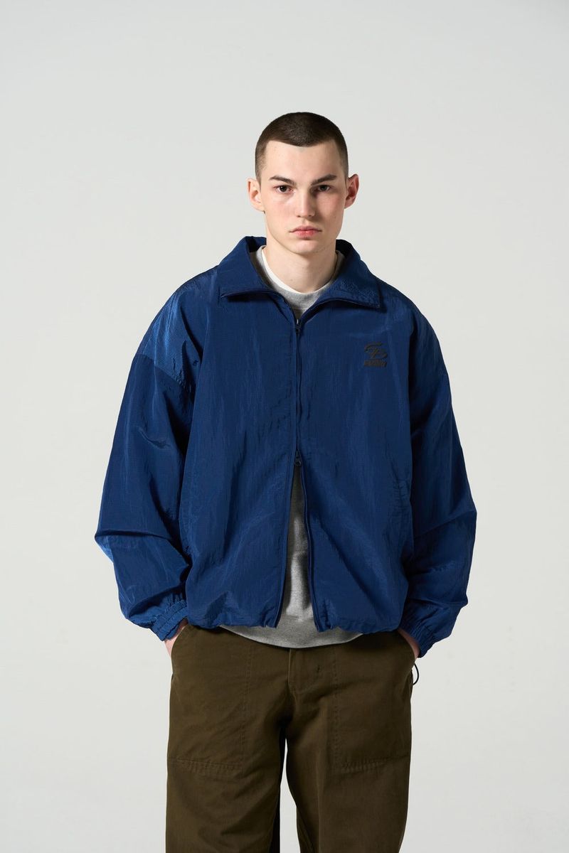 NYLON COLLAR WINDBRAKER - BLUE