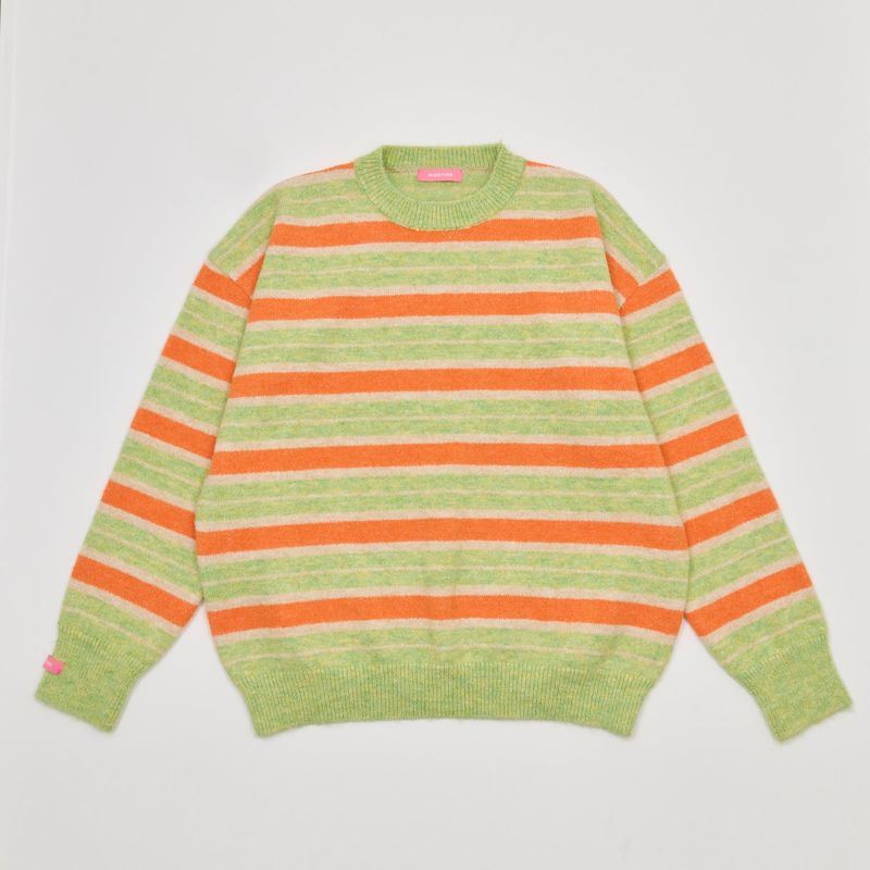 MULTI STRIPE LONG SLEEVE KNIT GREEN