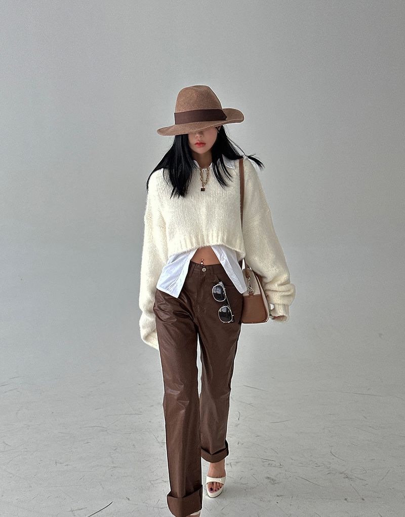 salt wool cropped knitwear