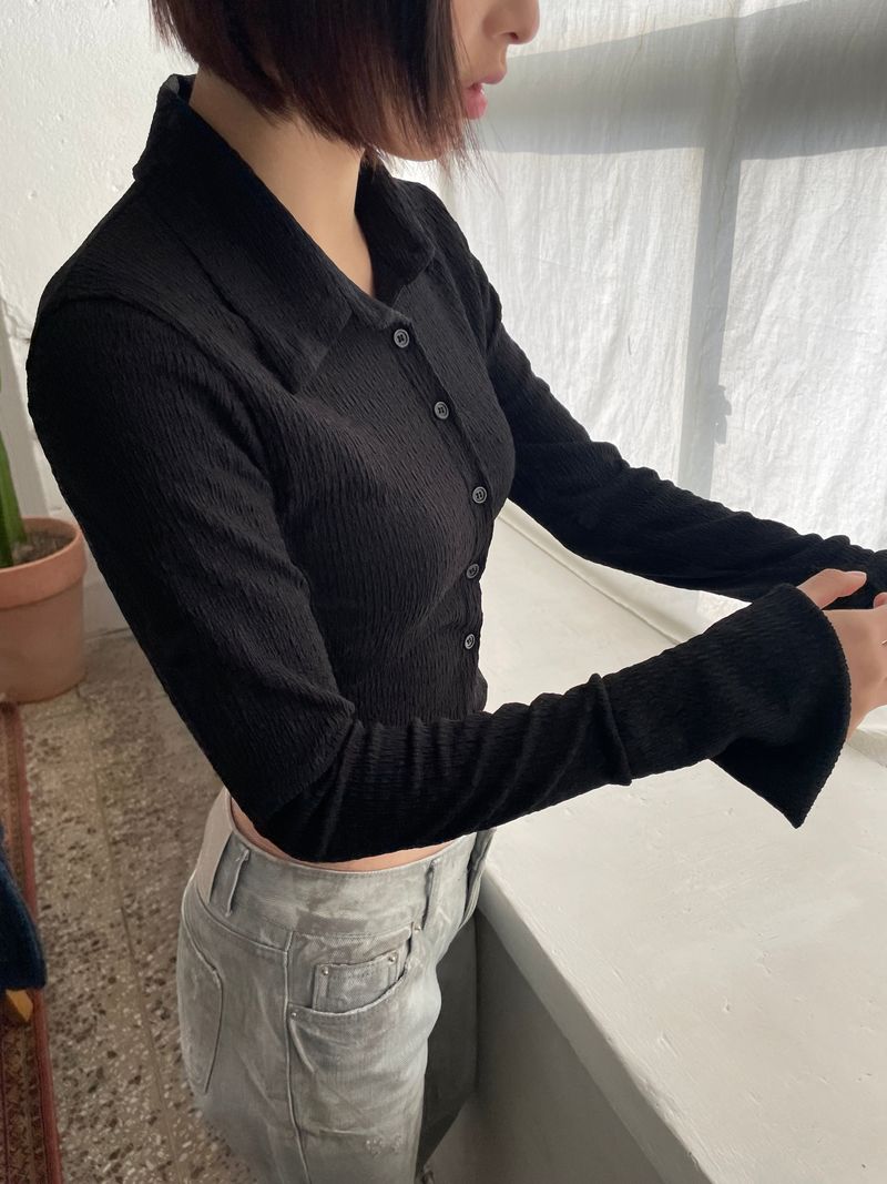 Fairy cuffs crop shirt