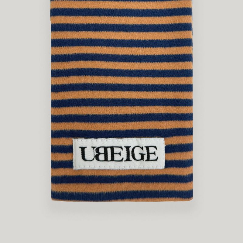Orange/Navy Stripe Fleece Mufler