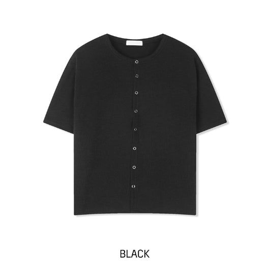 [1+1] Snapd Round Short Sleeve Cardigan