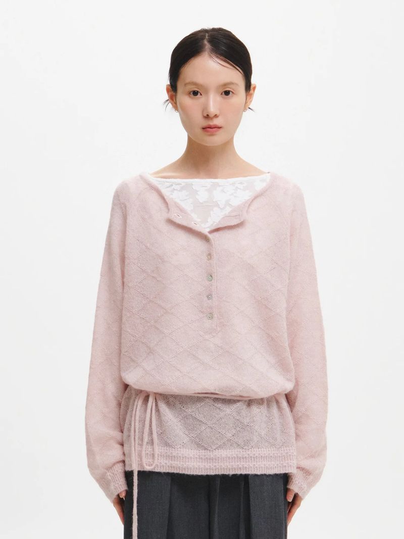 HAIRY DIA SHEER KNIT PULLOVER