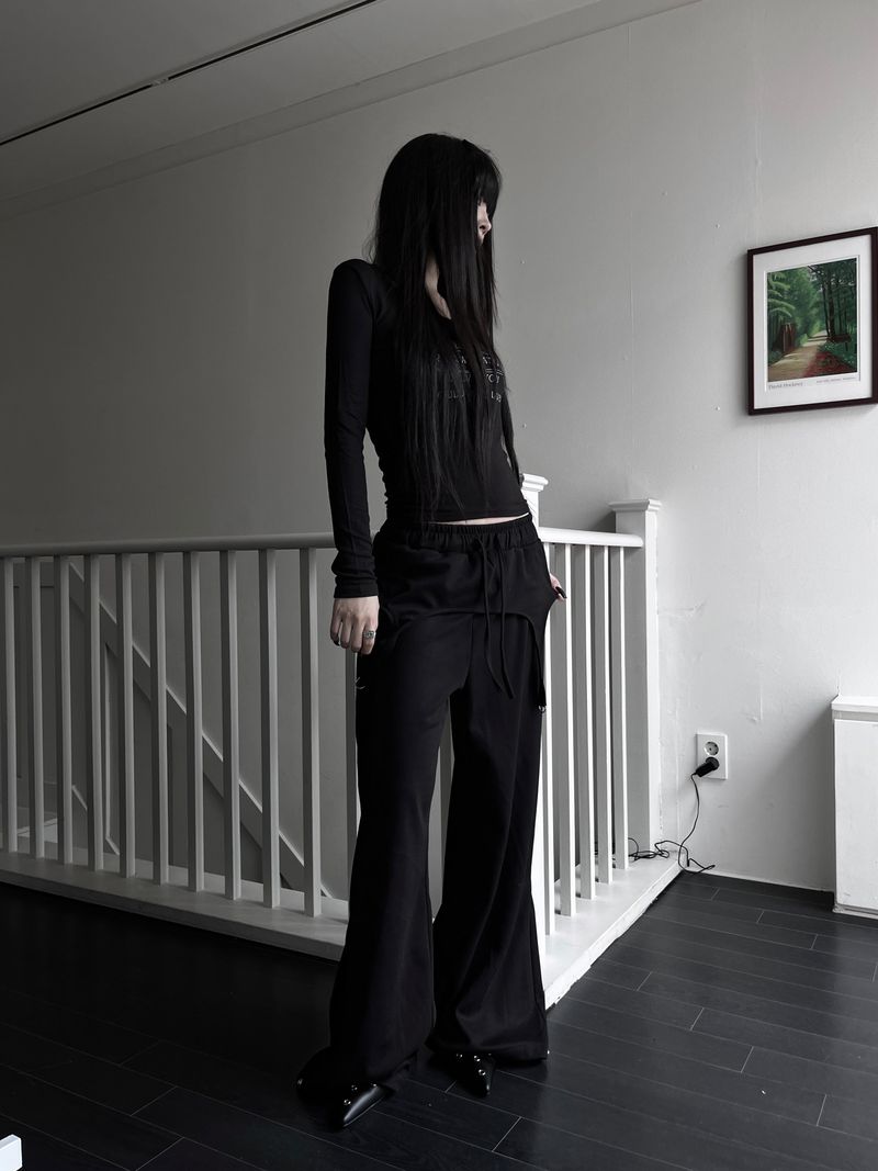 D-ring snap wide pants (2color)