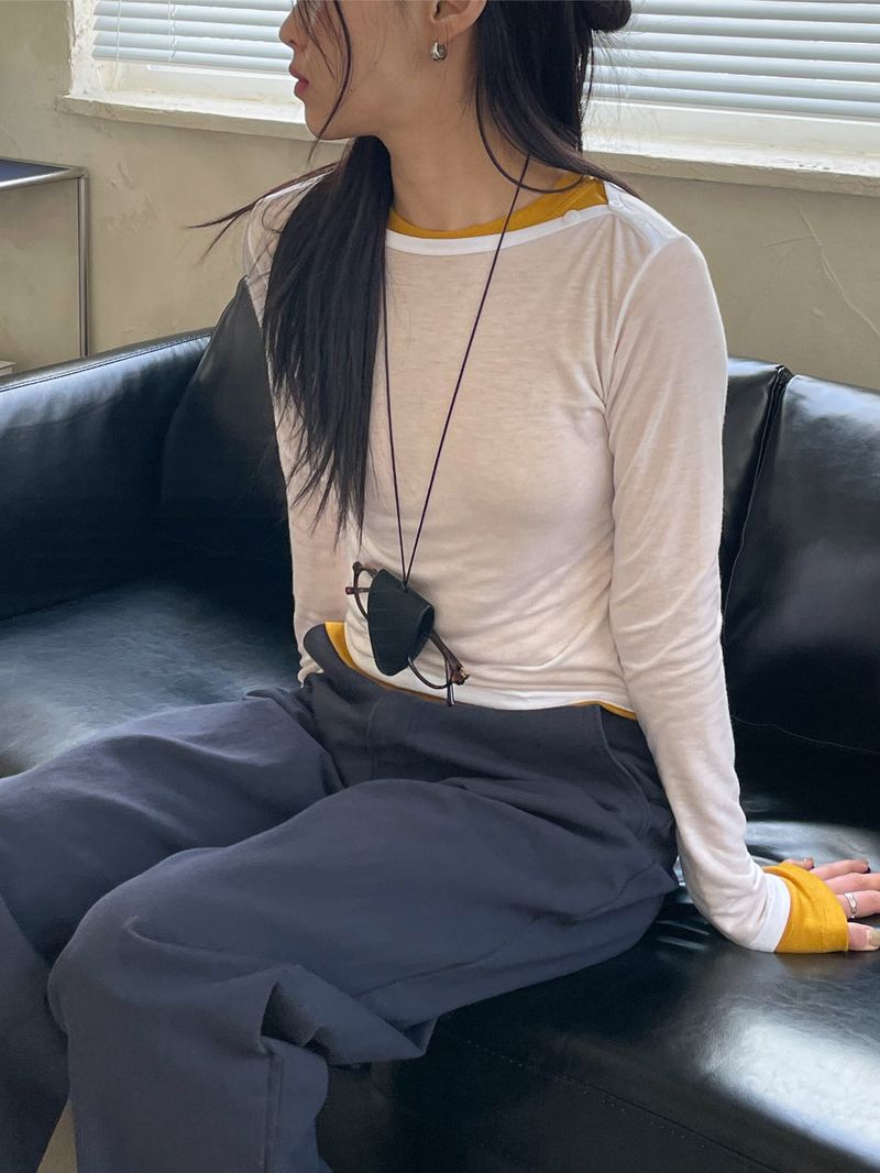 INCHANT ME(インチャントミー)の「Weekly Tencel See-through Long Sleeve T-shirt(Tops)」