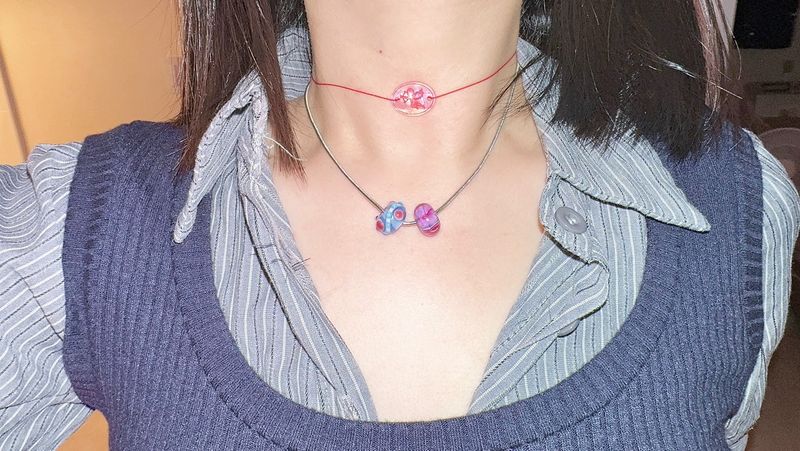 Kawai button necklace (2color)