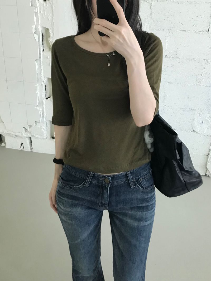 Kitten（キッテン）の「レザー テンセル Tシャツ(5 colors)（トップス）」