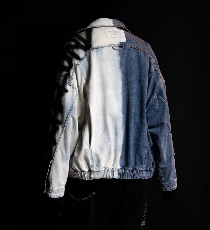 BBD Division Empty Logo Zip Up Denim Jacket (Blue)