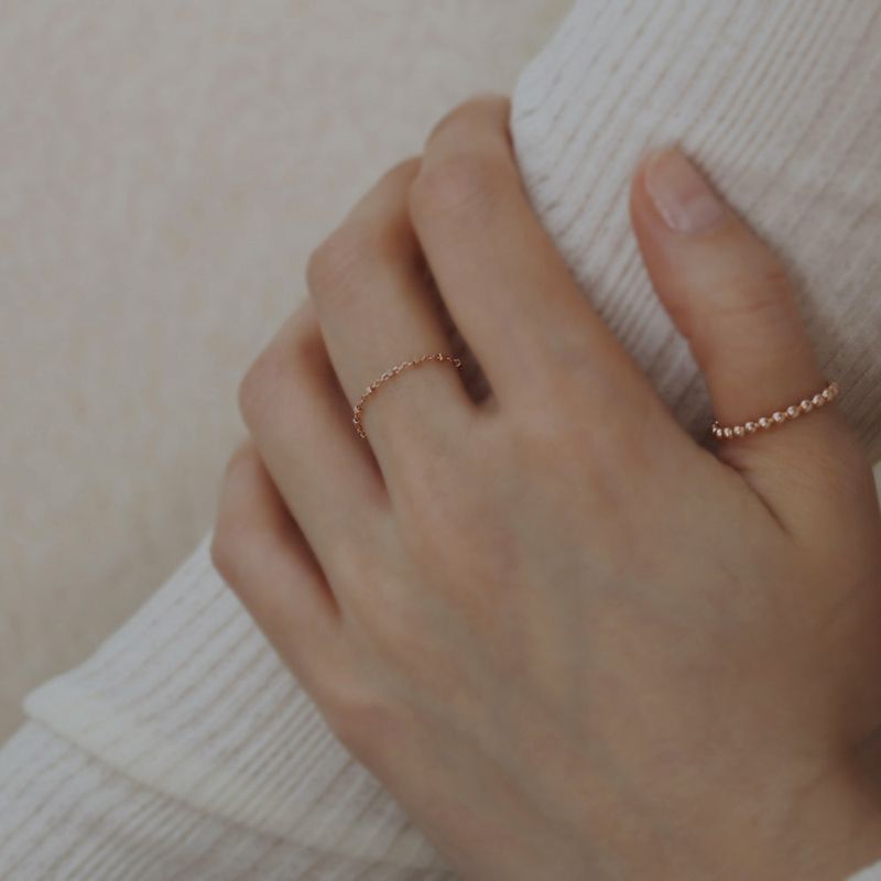 14K gold ball ring