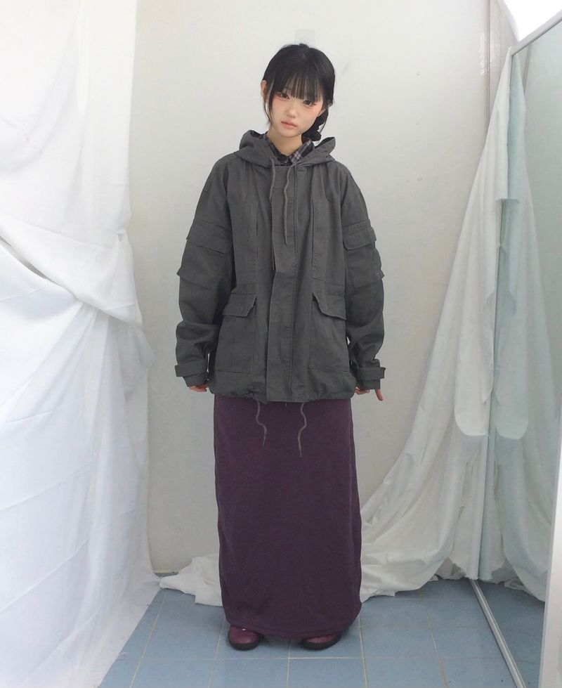 Slim Base String Long Skirt