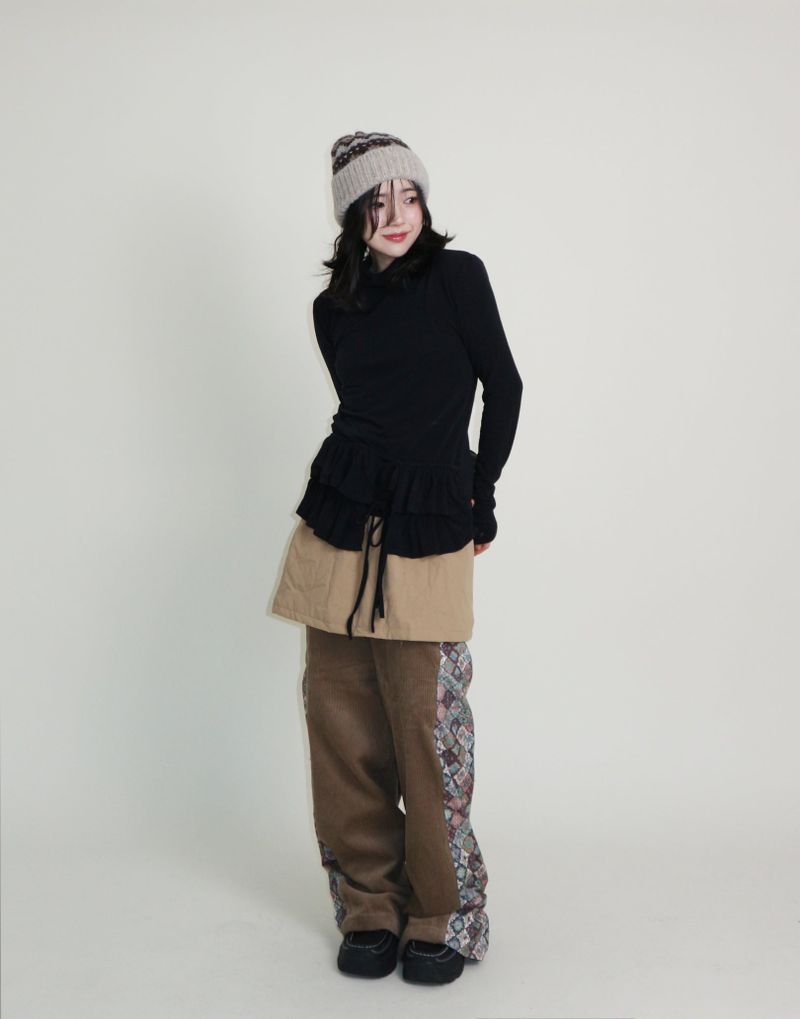 Yves Double Frill Layered Shea Turtleneck (Turtleneck)