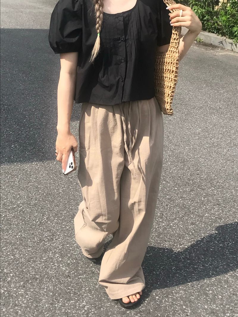Allium pintuck blouse