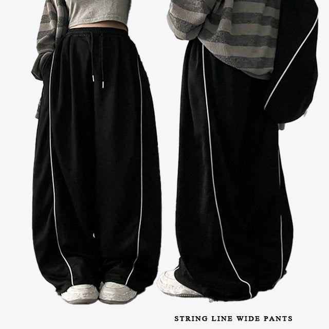 hijjoo（ハイチュー）の「Tury banding line string training wide pants（Pants）」
