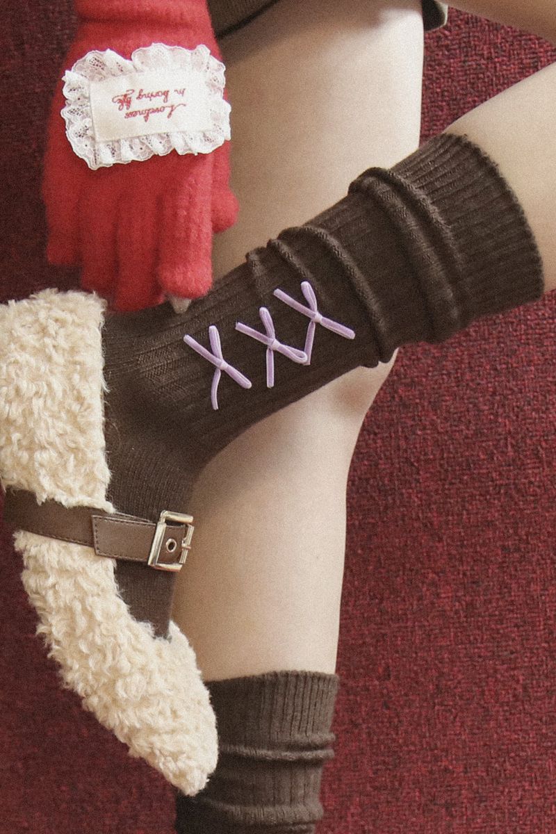 wool ribbon socks (2colors)