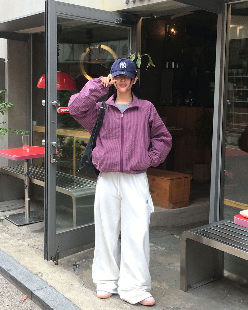 [ORIGINAL] Piping Half-Neck Windbreaker