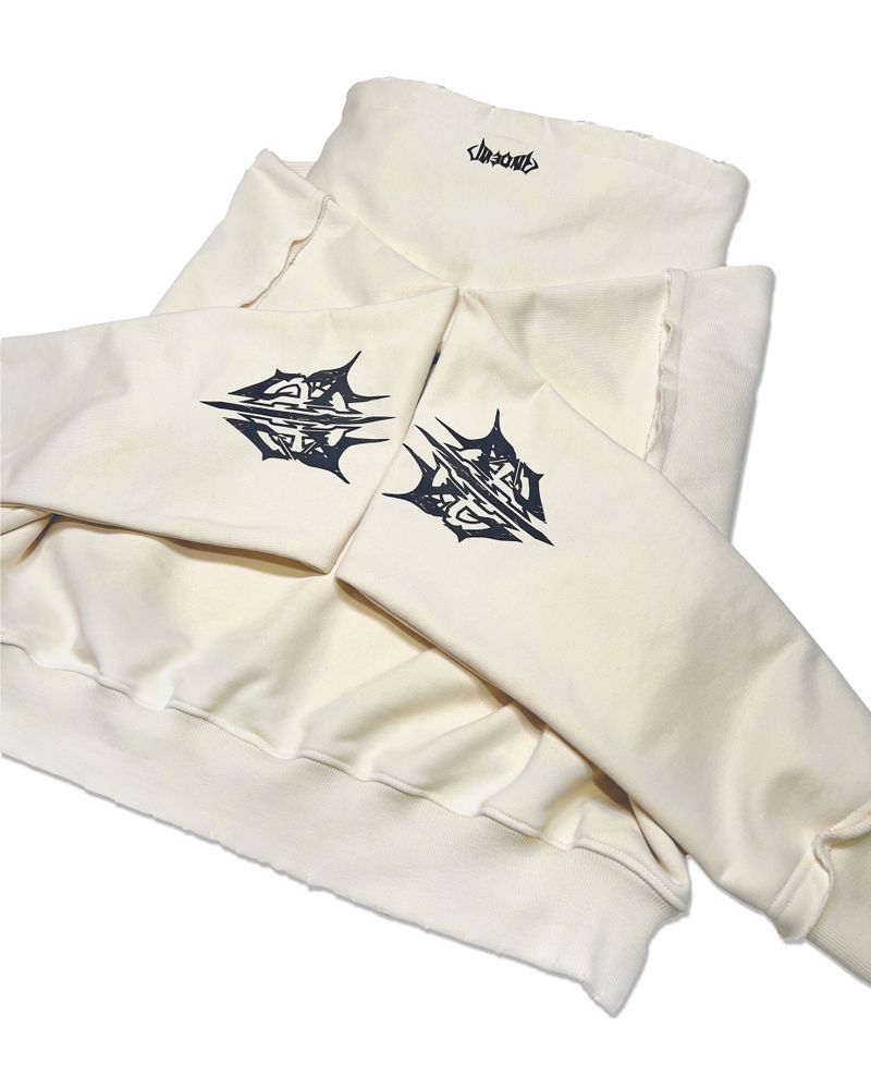 POLO CROP HOODIE_CREAM