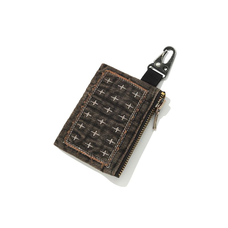 karactor（カラクター）の「パッチワークデニムカードウォレット / Vintage black（スマホグッズ/小物）」