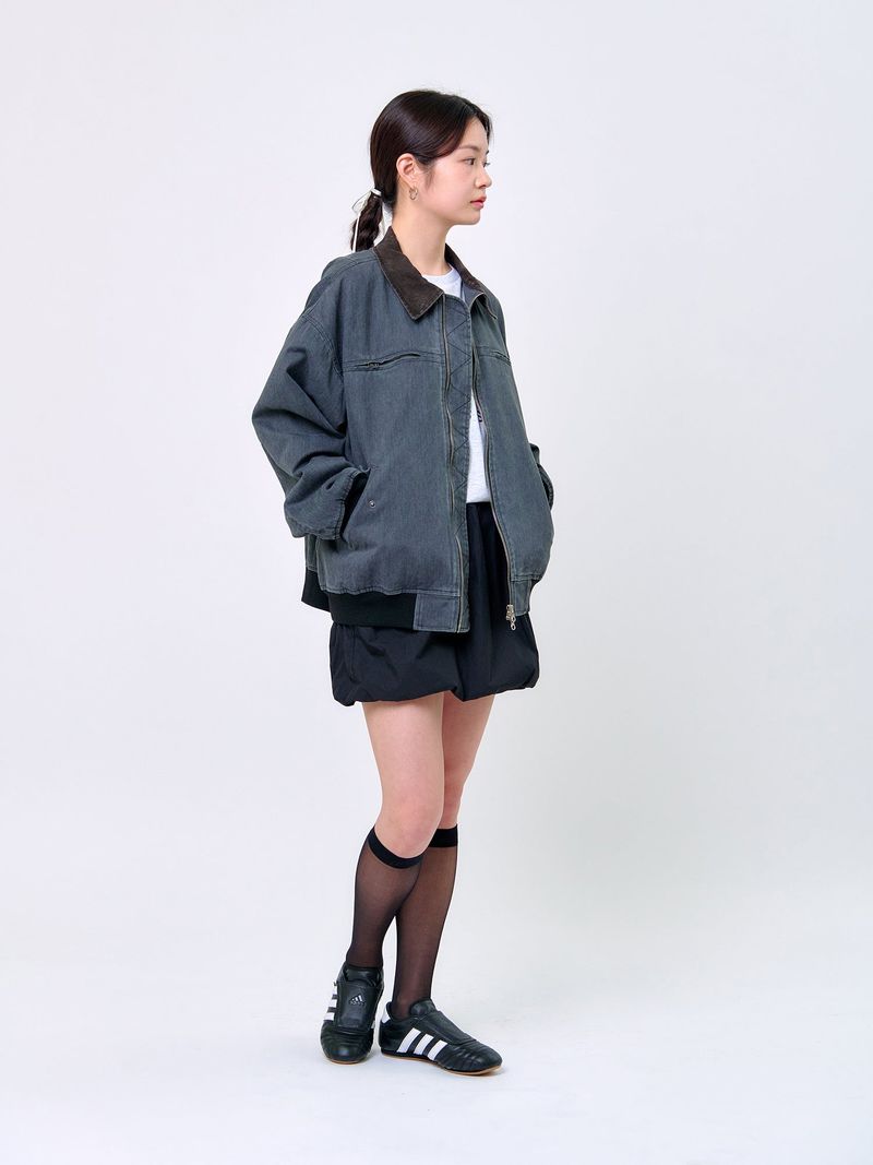 WASHED STITCH BLOUSON_Grey