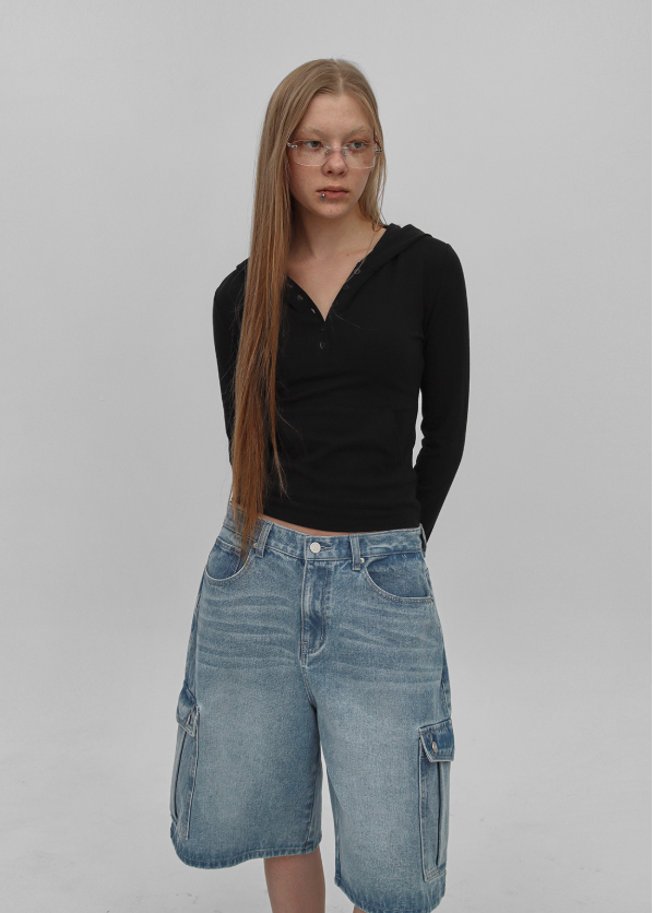 [MADE] Current Cargo Bermuda Denim Pants
