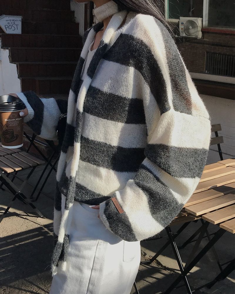 [ORIGINAL] LACKUN Striped Muffler Knit Set