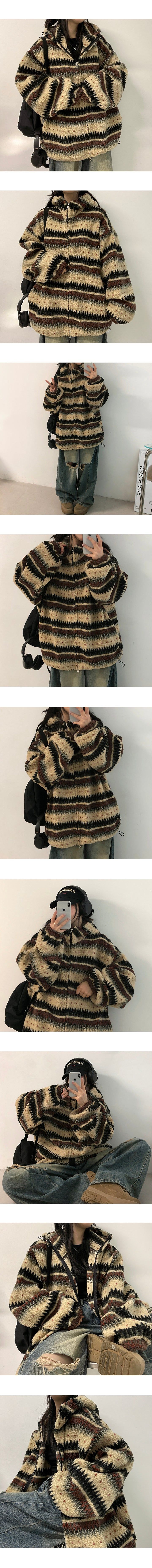 Kibbard Oversized Boxy Wool Hooded Zip-Up
