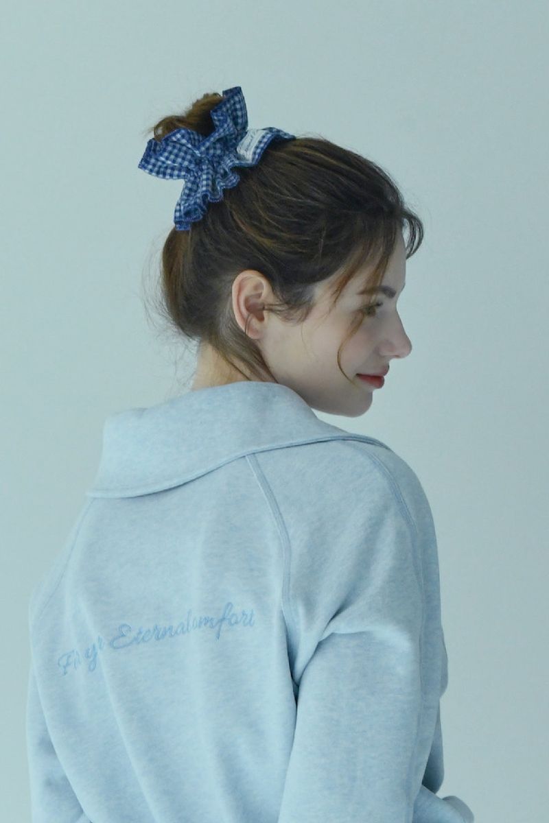 ETERNAL EMOTION(エターナルエモーション)の「VINTAGE CHECK FRILL HAIR SCRUNCH (DARK BLUE)(Hair Accessories)」