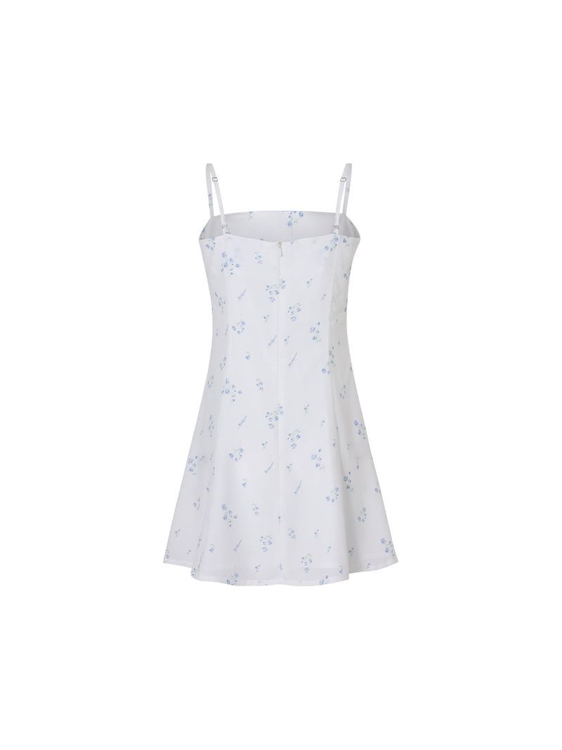 Floral flare dress (White)