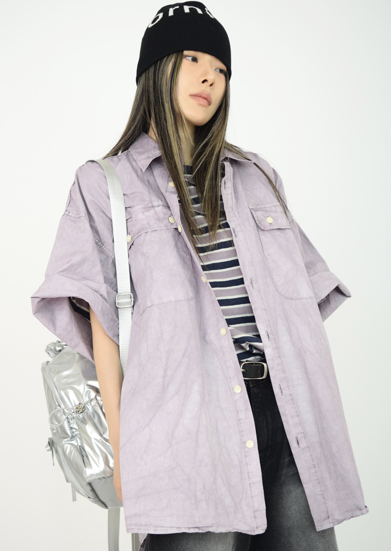 privatelookbook（プライベートルックブック）の「(UNISEX)Lavender Breeze Box Shirt(4colors)（Tops）」