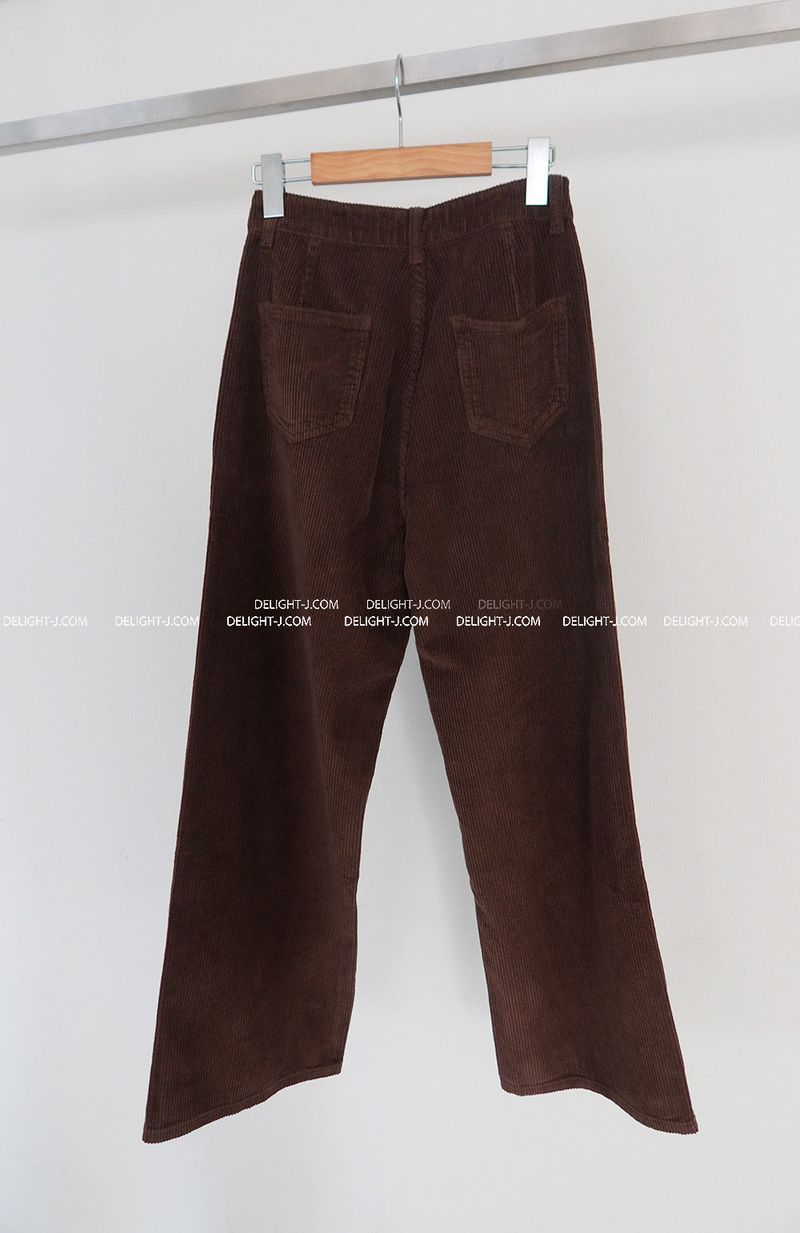 Corduroy long wide pants