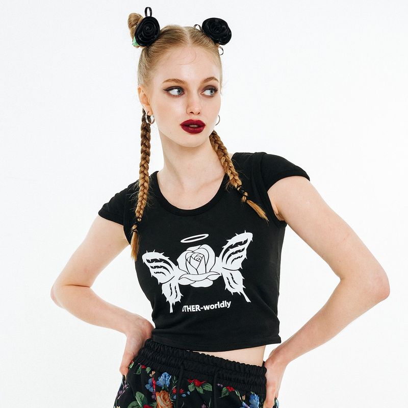 Rose Butterfly T-shirt [Black]