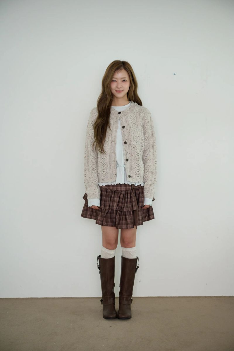 SONNET RIBBON CHECK TIERED SKIRT