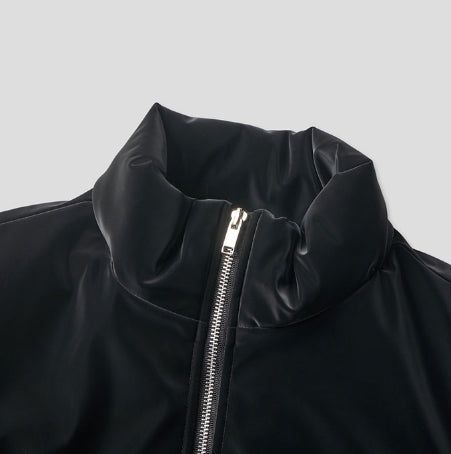 Matte velvet crop puffer