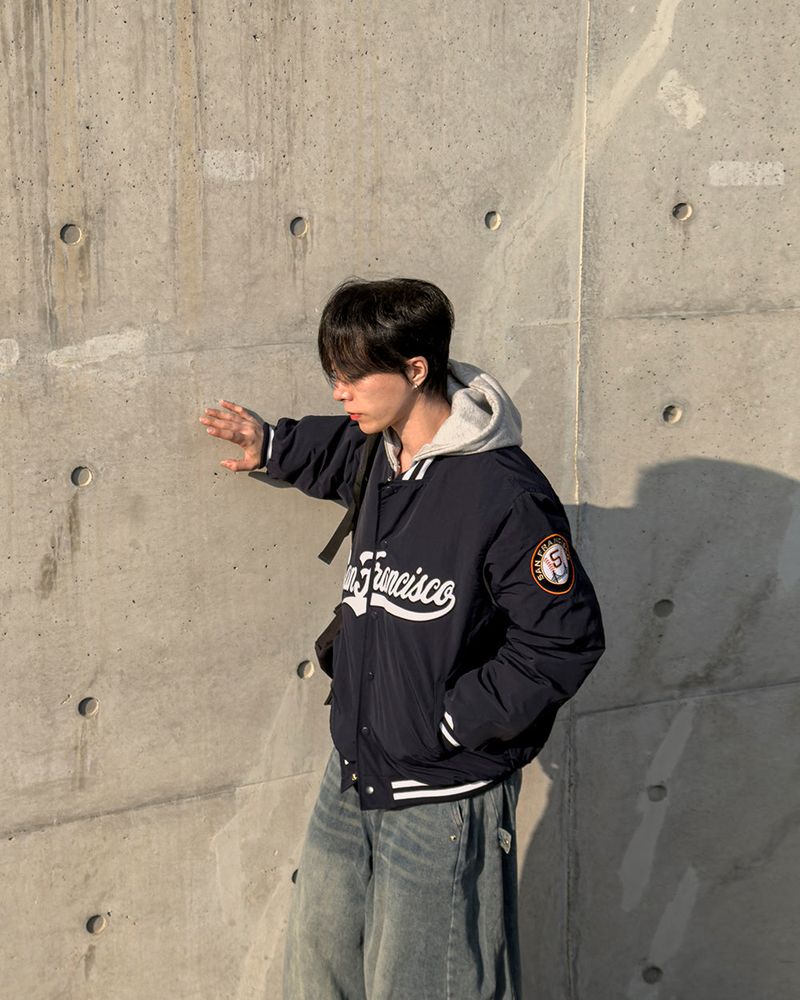 Sanver Lettering Varsity Padding Jumper