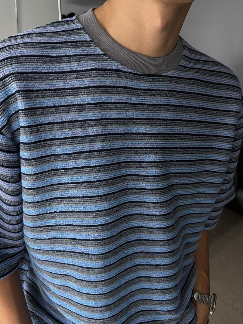 ASCLO Crayon Multi Border Short Sleeve T Shirt (3color)