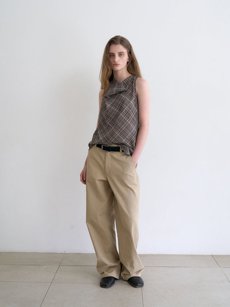 Celine cowl blouse (Check)