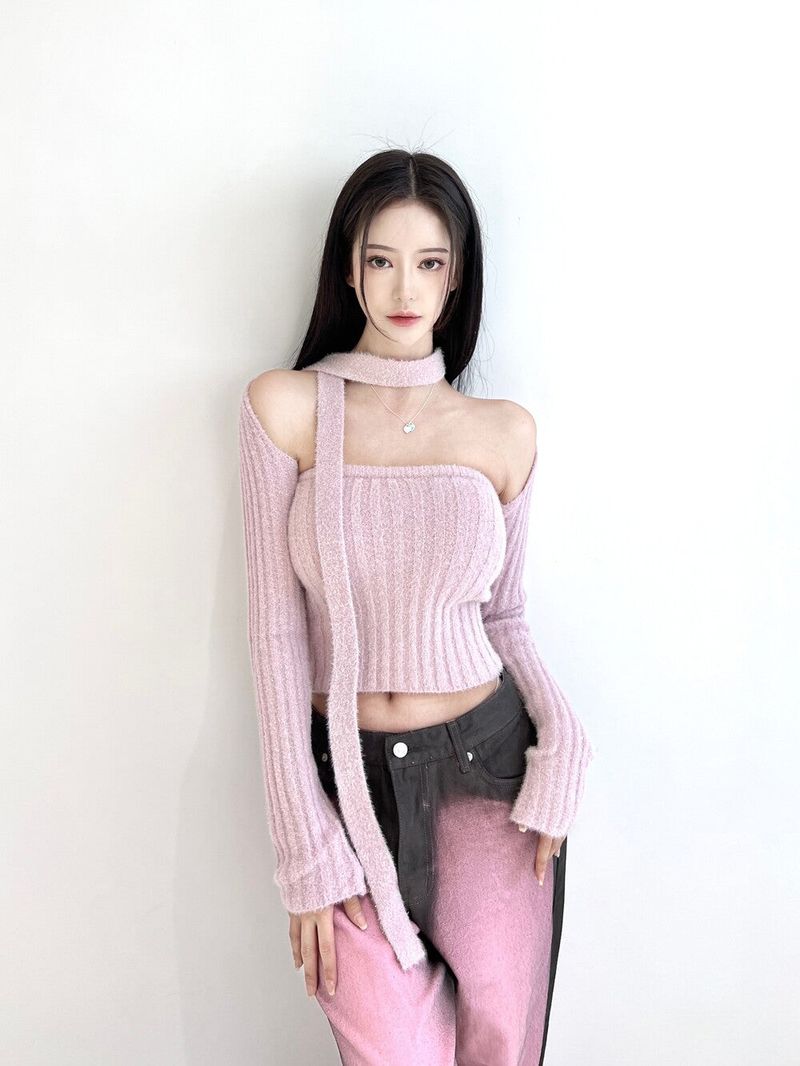 1079. Pink washing denim wide pt