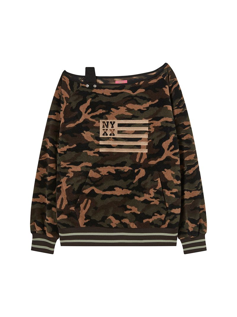 NYX FLUFFY OFF SHOULDER KHAKI