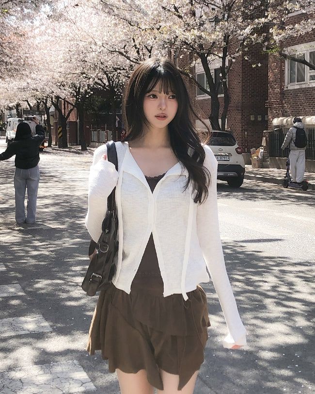 ULAN(ユレン)の「Mood Strap Ribbed Cardigan(Tops)」