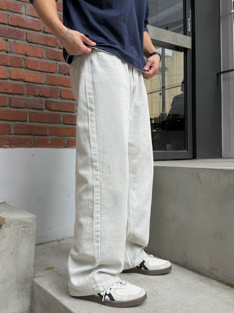 Ray washed cotton pants