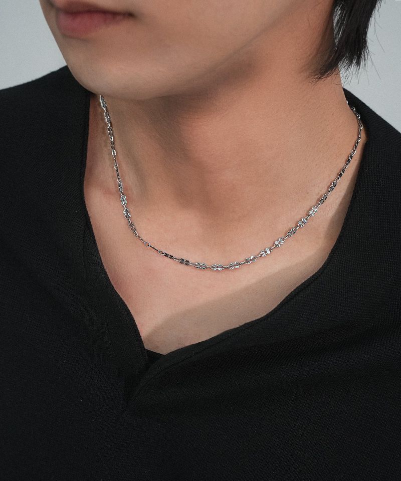 Slim pattern chain necklace (925 silver)