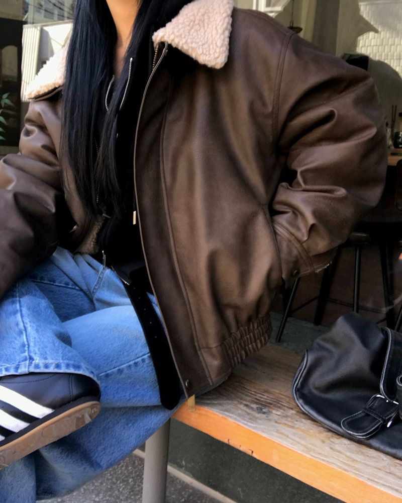 [ORIGINAL] Penta Leather Wool Shearling Jumper