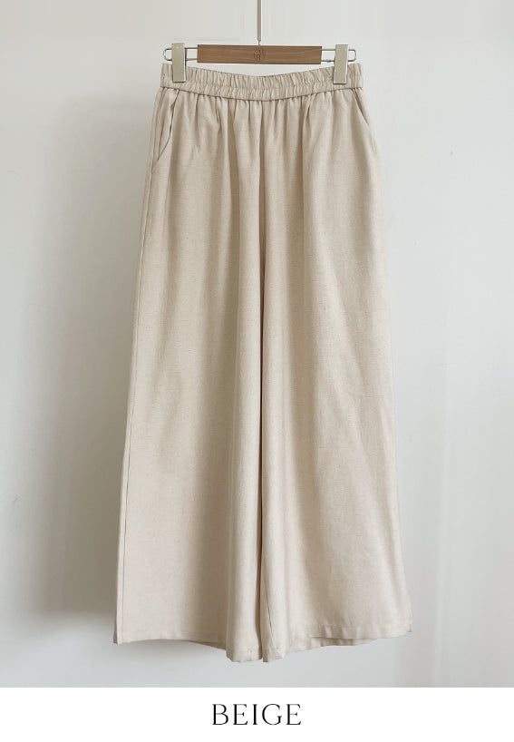 Bena Linen Sleeveless Banding Pants Set