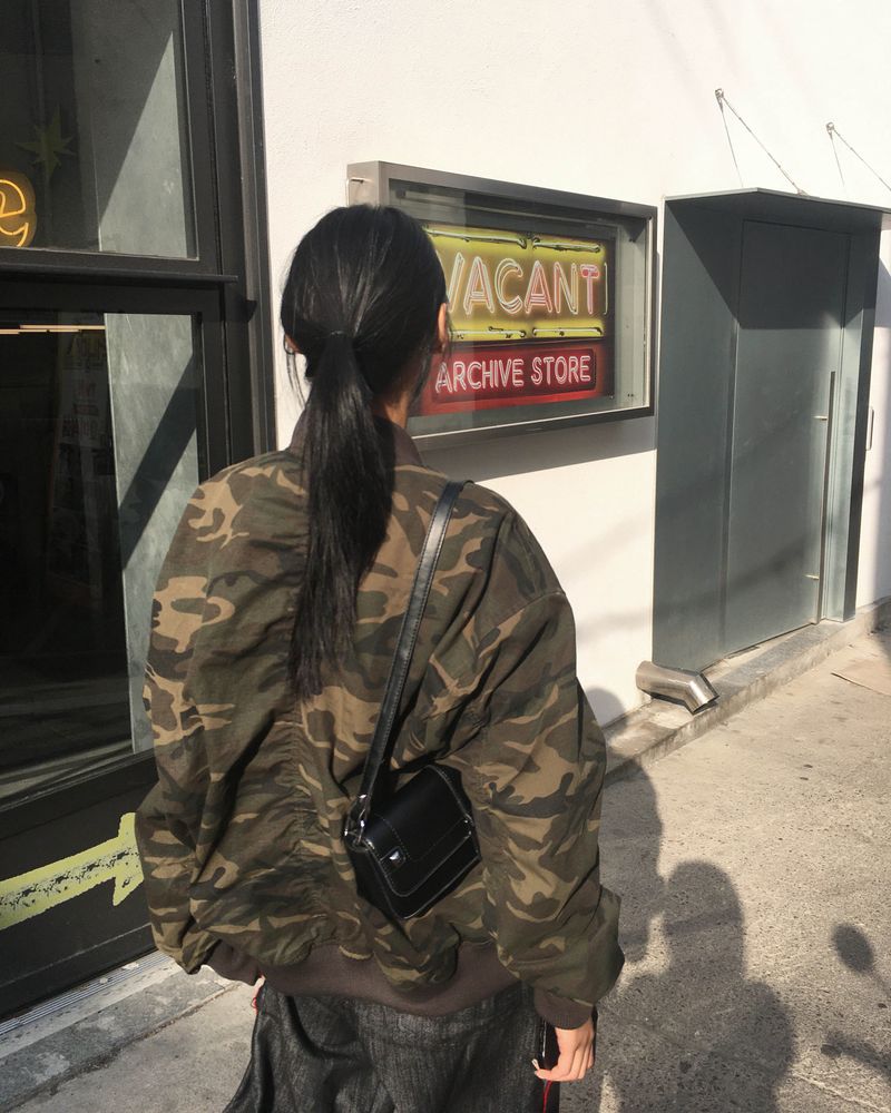 Camo ma-1 shirring jumper