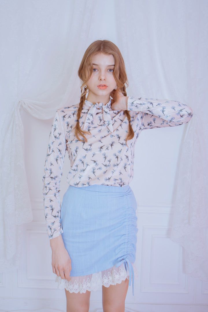 tie neck blouse