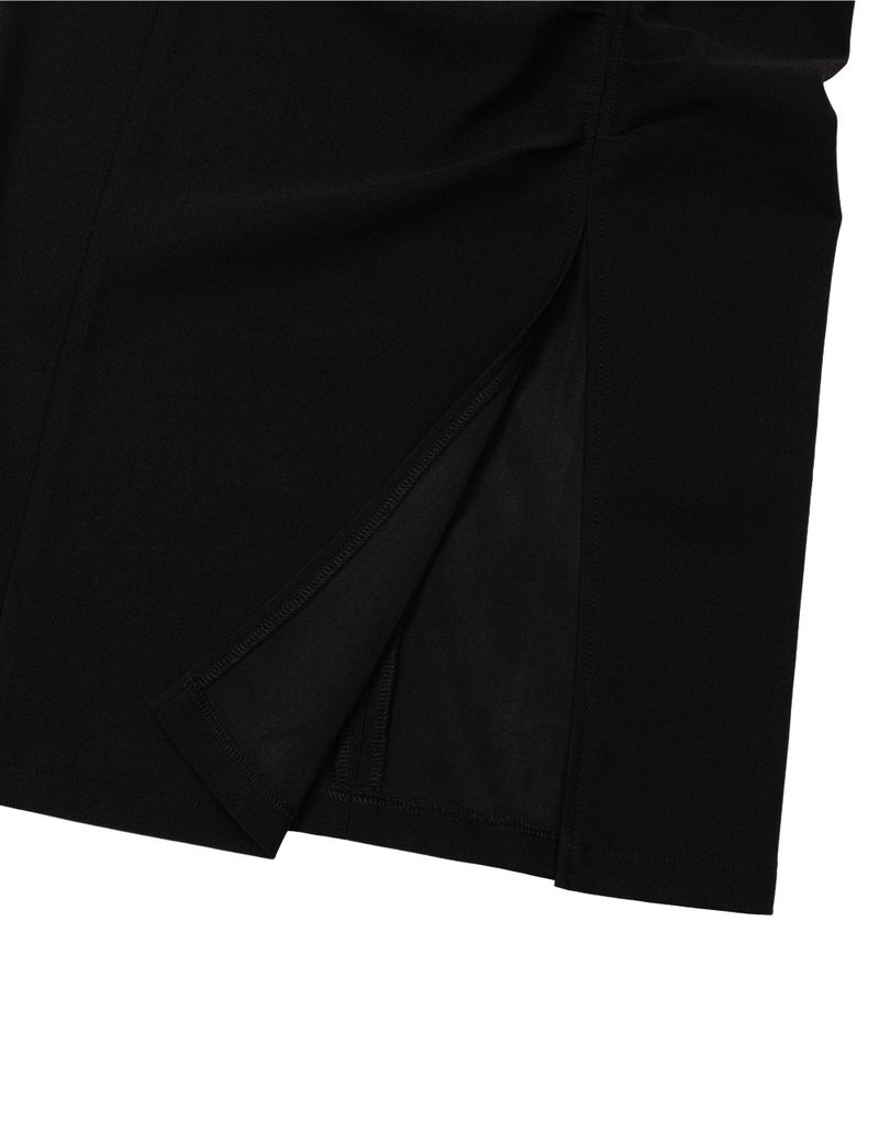 RUCHED LONG TIE SKIRT(BLACK)