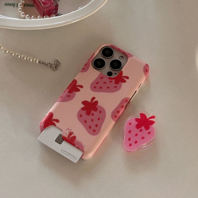 [Mademoment] strawberry delight pattern design iphone card case