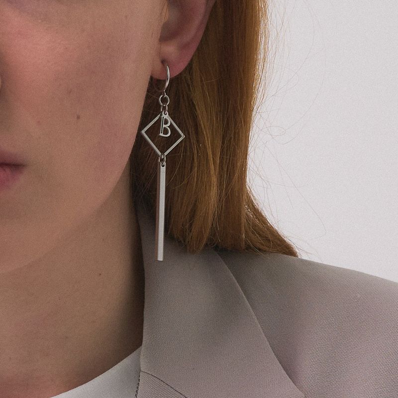 Men's Stick Earrings Surgical Steel_CLEF SQUARE STICK EAR