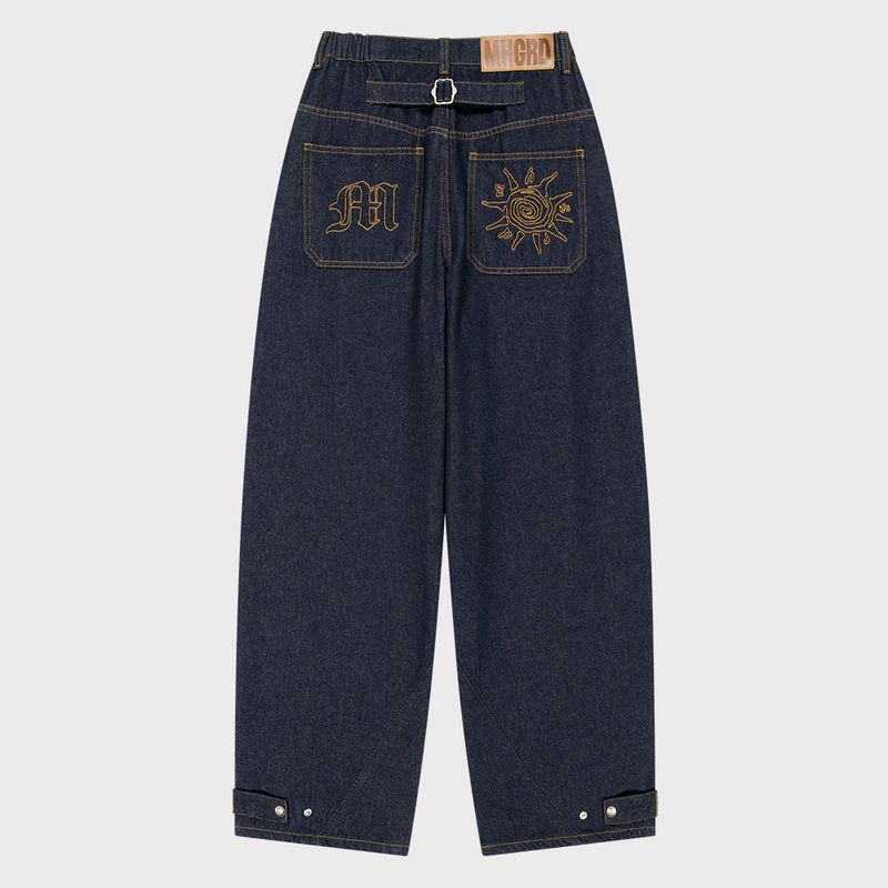 mahagrid(マハグリッド)の「TWO TUCK CURVED DENIM PANTS_BLUE(Pants)」